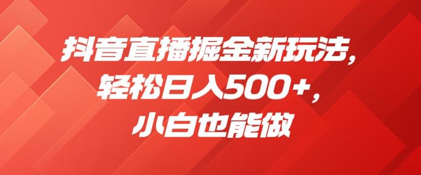 抖音直播掘金新玩法，轻松日入500+，小白也能做【揭秘】-讯领网创