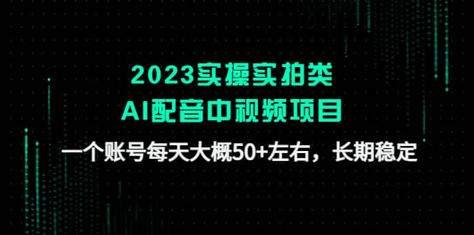 2023实操实拍类AI配音中视频项目，一个账号每天大概50+左右，长期稳定-讯领网创