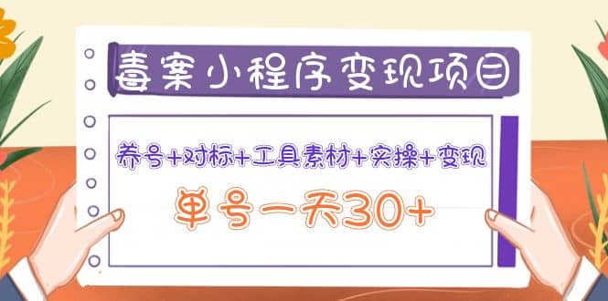 毒案小程序变现项目：养号+对标+工具素材+实操+变现-讯领网创