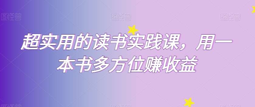 超实用的读书实践课，用一本书多方位赚收益-讯领网创