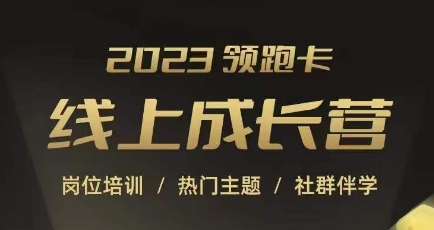 2023领跑卡线上成长营，淘宝运营各岗位培训，直通车、万相台、引力魔方、引流等，帮助突破成长瓶颈-讯领网创