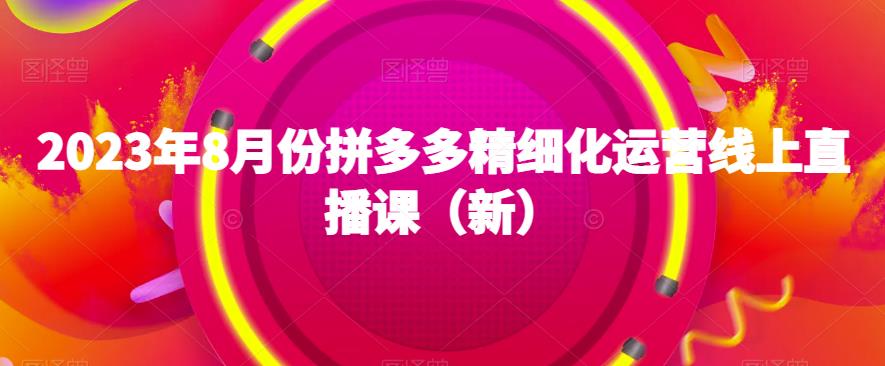 2023年8月份拼多多精细化运营线上直播课（新）-讯领网创