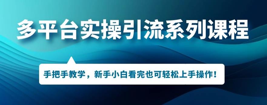 多平台引流实操系列课程，新手小白看完也可轻松上手进行引流操作-讯领网创