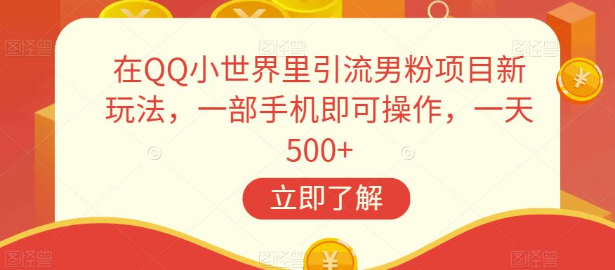在QQ小世界里引流男粉项目新玩法，一部手机即可操作，一天500+【揭秘】-讯领网创