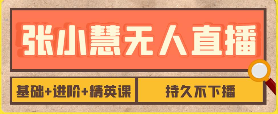 张小慧无人直播精英课，基础+进阶+精英课，持久不下播-讯领网创