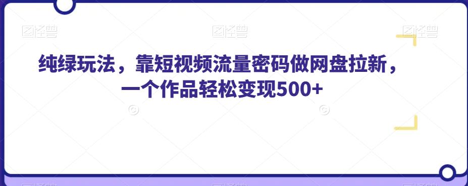 纯绿玩法，靠短视频流量密码做网盘拉新，一个作品轻松变现500+【揭秘】-讯领网创
