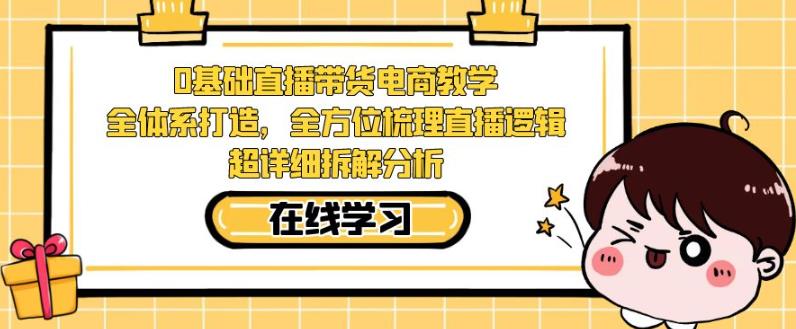 零基础直播带货电商教学，全方位梳理直播逻辑，超详细拆解分析-讯领网创