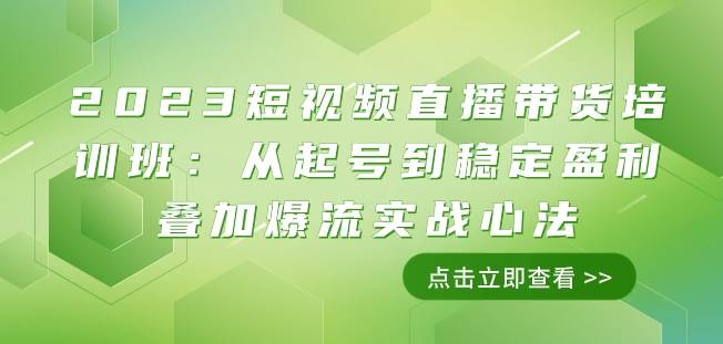 2023短视频直播带货培训班：从起号到稳定盈利叠加爆流实战心法（11节课）-讯领网创