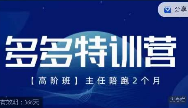 纪主任·多多特训营高阶班【9月13日更新】，拼多多最新玩法技巧落地实操-讯领网创