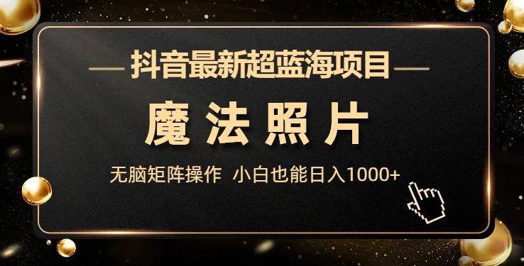 抖音最新超蓝海项目，魔法照片，无脑矩阵操作，小白也能日入1000+【揭秘】-讯领网创