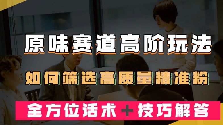 短视频原味赛道高阶玩法，如何筛选高质量精准粉？全方位话术＋技巧解答【揭秘】-讯领网创