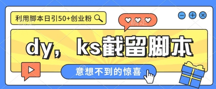 全网首发抖音快手全自动直播间截留创业粉，全行业精准粉技术【脚本+教程】-讯领网创