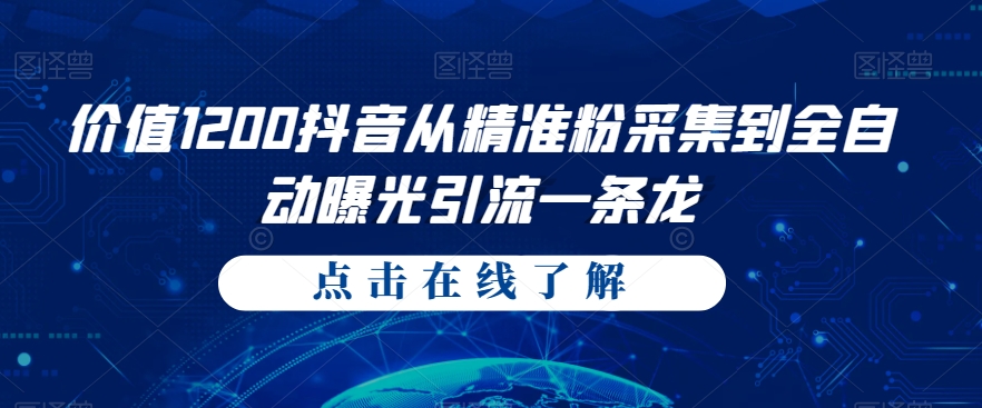价值1200抖音从精准粉采集到全自动曝光引流一条龙【揭秘】-讯领网创