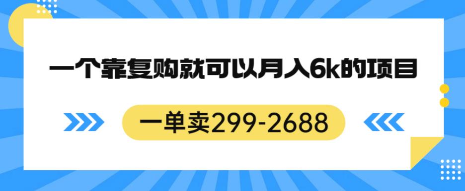 一单卖299-2688，一个靠复购就可以月入6k的暴利项目【揭秘】-讯领网创