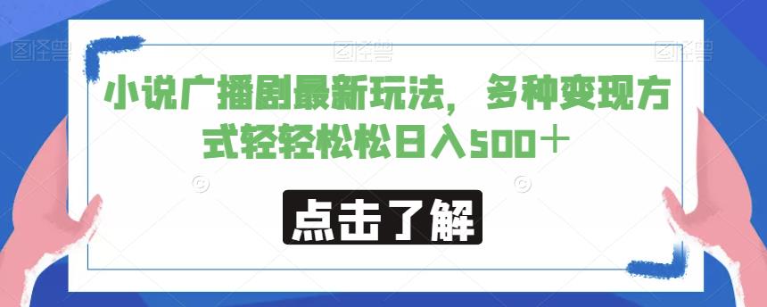 小说广播剧最新玩法，多种变现方式轻轻松松日入500＋【揭秘】-讯领网创