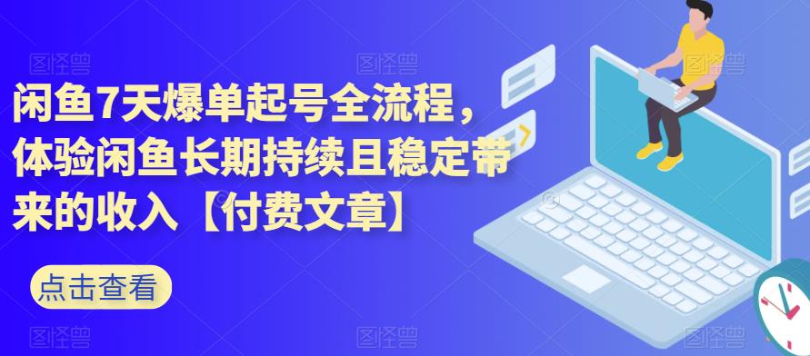 闲鱼7天爆单起号全流程，体验闲鱼长期持续且稳定带来的收入【付费文章】-讯领网创