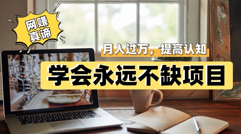 网赚真谛，学会就可以永远不缺项目，轻松月入过万，提高小白认知！-讯领网创