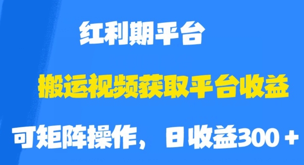 搬运视频获取平台收益，平台红利期，附保姆级教程【揭秘】-讯领网创