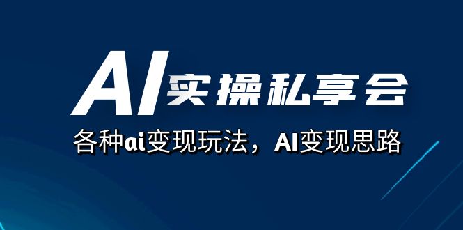 AI实操私享会，各种ai变现玩法，AI变现思路（67节课）-讯领网创