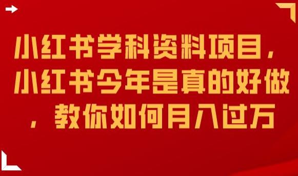 小红书学科资料项目，小红书今年是真的好做，教你如何月入过万【揭秘】-讯领网创