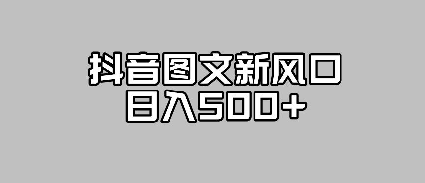 抖音图文最新风口，流量扶持非常高，日入500+【揭秘】-讯领网创