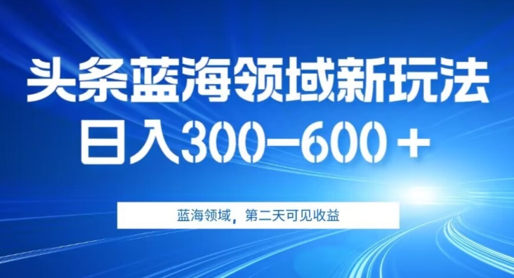AI头条野路子蓝海领域新玩法2.0，日入300-600＋，附保姆级教程【揭秘】-讯领网创