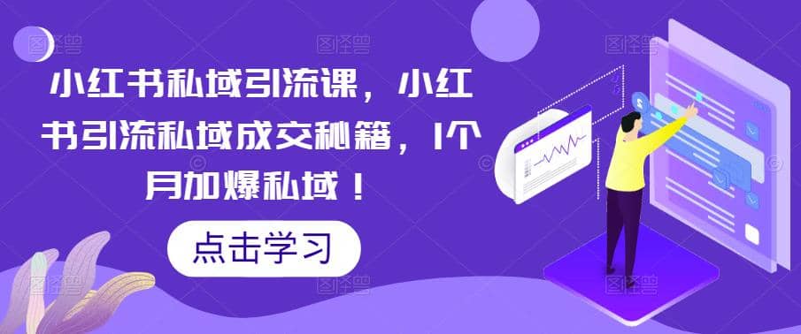 小红书私域引流课，小红书引流私域成交秘籍，1个月加爆私域-讯领网创
