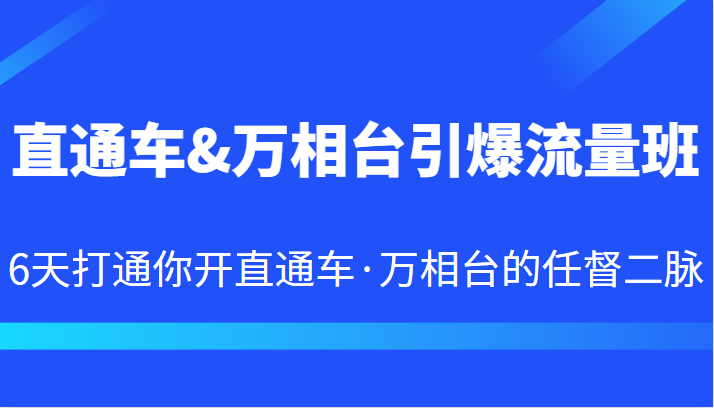 直通车&万相台引爆流量班 6天打通你开直通车·万相台的任督二脉-讯领网创