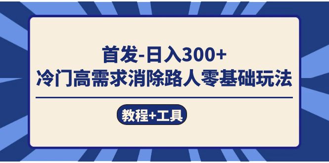 首发日入300+  冷门高需求消除路人零基础玩法（教程+工具）-讯领网创