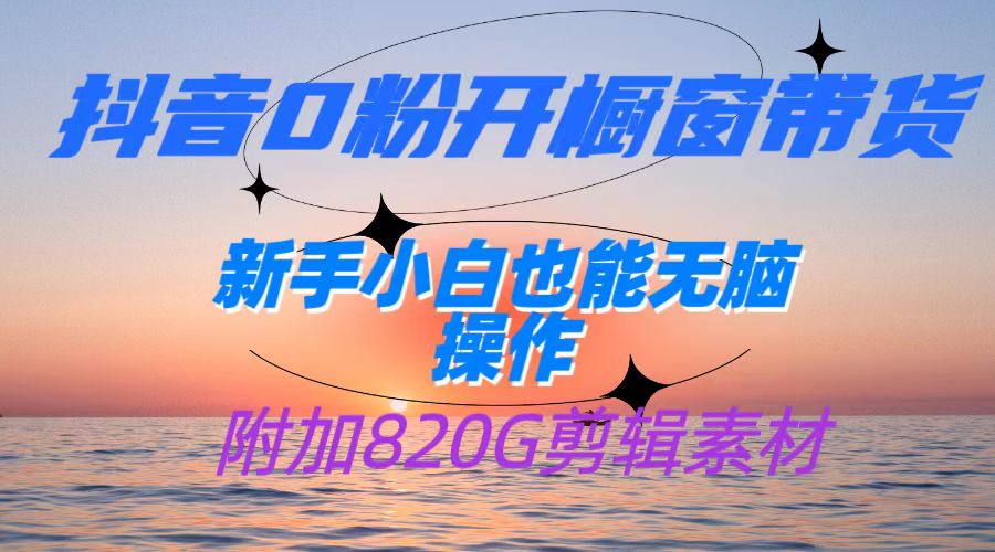 抖音0粉开橱窗带货，日入500+，新手小白也能无脑操作【附加820G剪辑资料】-讯领网创