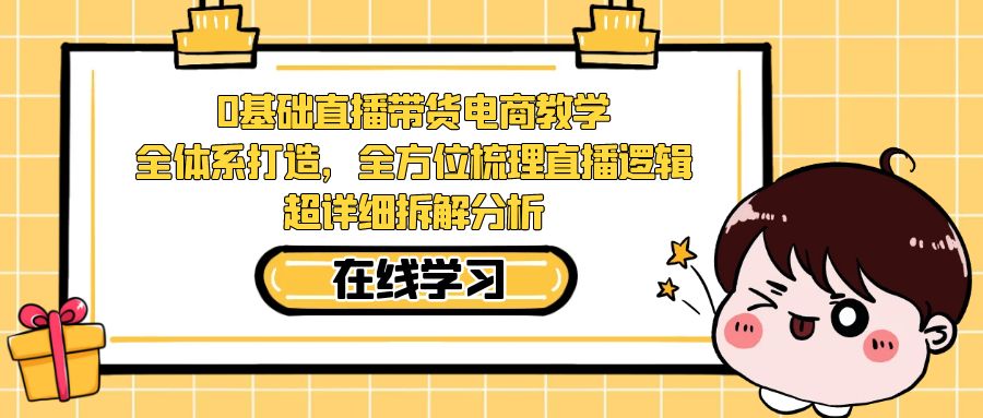 0基础直播带货电商教学：全体系打造，全方位梳理直播逻辑，超详细拆解分析-讯领网创