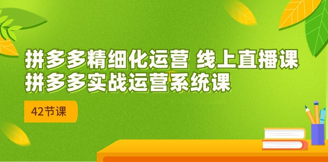 2023年8月新课-拼多多精细化运营 线上直播课：拼多多实战运营系统课-42节-讯领网创