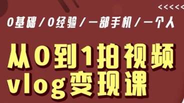 从0到1拍视频vlog变现课，5分钟每天，每月多赚1W-讯领网创
