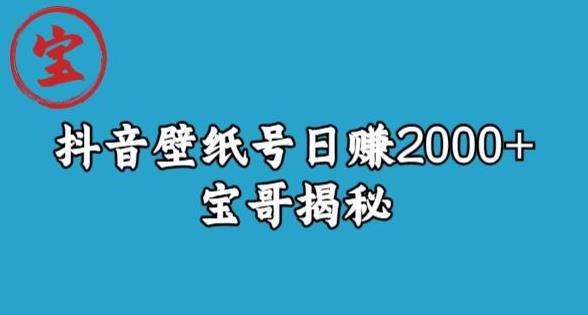 宝哥抖音壁纸号日赚2000+，不需要真人露脸就能操作【揭秘】-讯领网创
