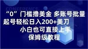 0门槛撸美金，多账号批量起号轻松日入200+美刀，小白也可直接上手，保姆级教程【揭秘】-讯领网创