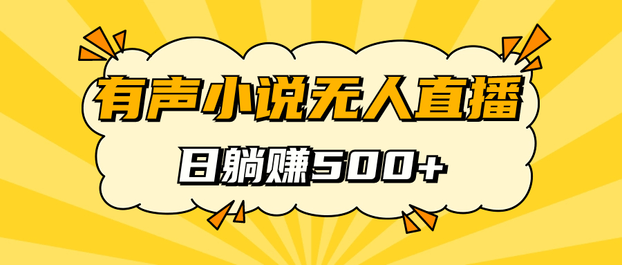 有声小说无人直播，睡着觉日入500，保姆式教学-讯领网创