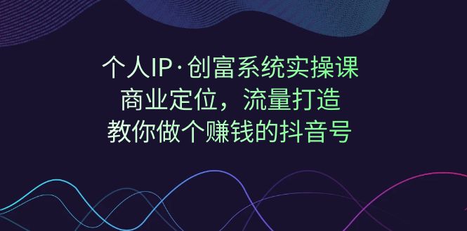 个人IP·创富系统实操课：商业定位，流量打造，教你做个赚钱的抖音号-讯领网创