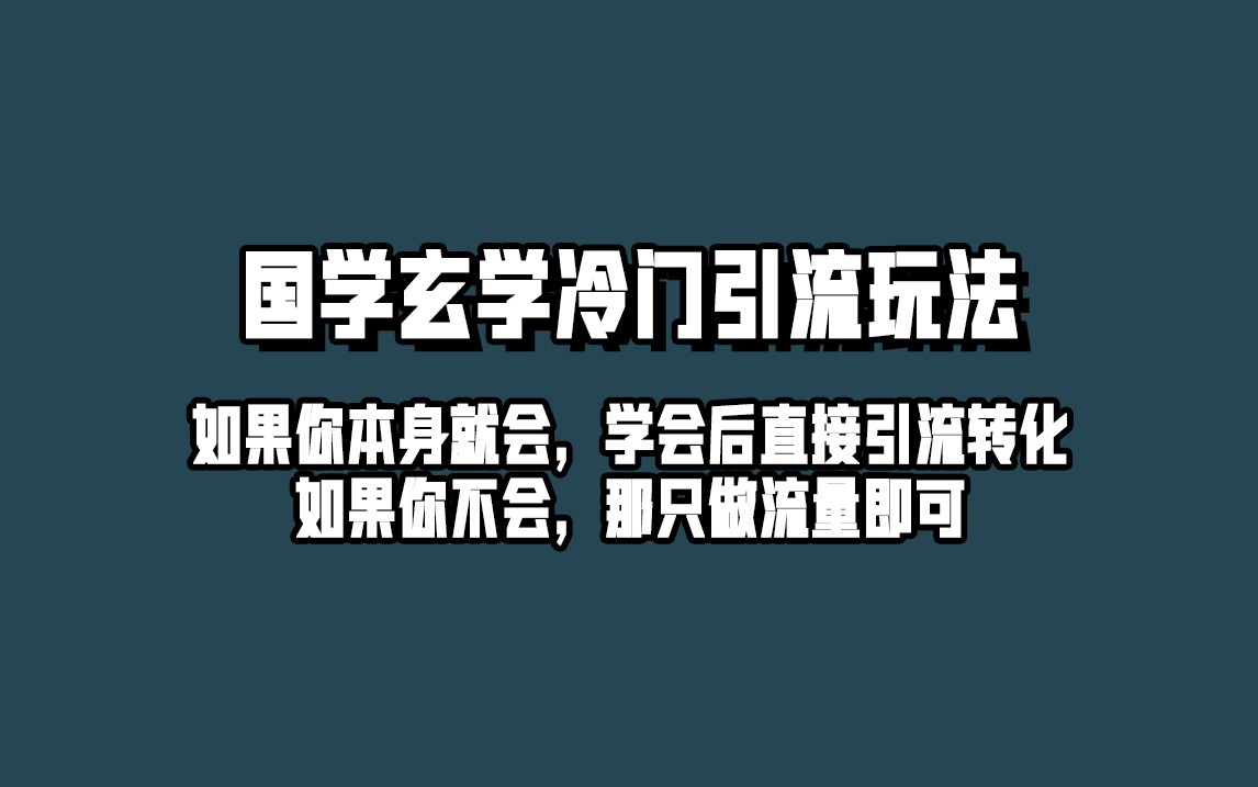 抖音玄学冷门玩法起号保姆级教程，单日引流100+精准玄学粉-讯领网创