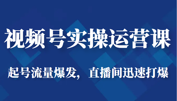 视频号实操运营课-起号流量爆发，直播间迅速打爆-讯领网创