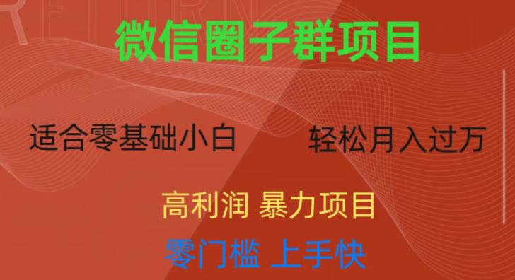 微信资源圈子群项目，零门槛，易上手，一个群1元，一天轻轻松松300+【揭秘】-讯领网创