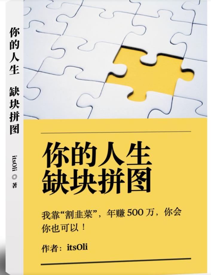 某高赞电子书《你的人生，缺块拼图——我靠“割韭菜”，年赚500万，你会你也可以》-讯领网创