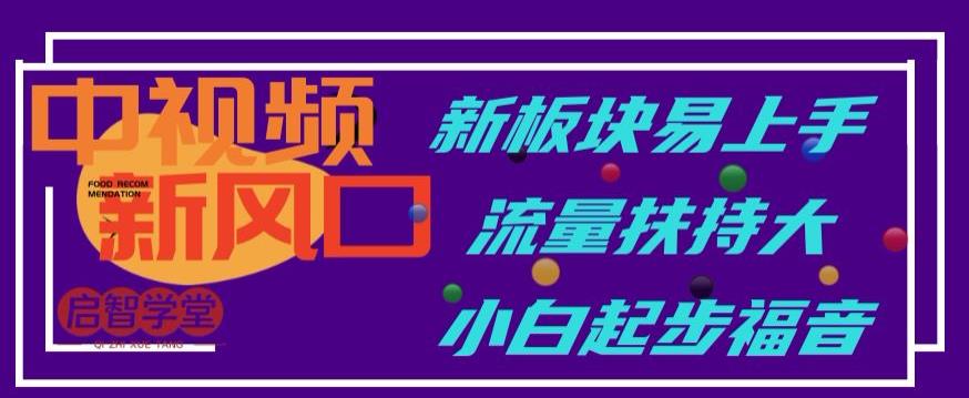 中视频新风口，新板块易上手，流量扶持大，小白起步福音【揭秘】-讯领网创