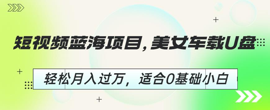 短视频蓝海项目，美女车载U盘，轻松月入过万，适合0基础小白【揭秘】-讯领网创