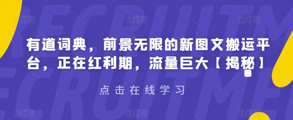 有道词典，前景无限的新图文搬运平台，正在红利期，流量巨大【揭秘】-讯领网创