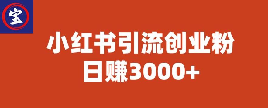 宝哥小红书引流创业粉，日赚3000+【揭秘】-讯领网创