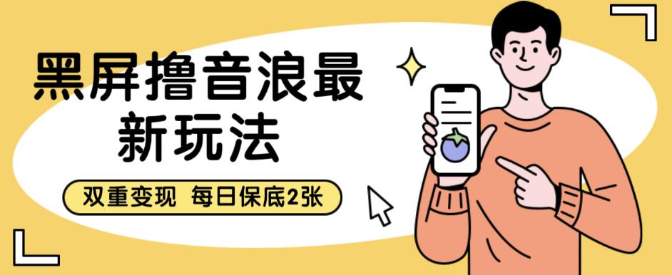 黑屏撸音浪最新玩法，双重变现，每日保底2张【揭秘】-讯领网创