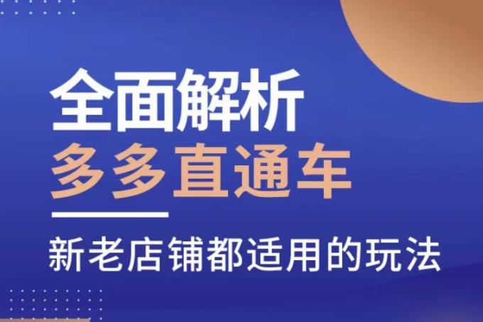 全面解析多多直通车，​新老店铺都适用的玩法-讯领网创