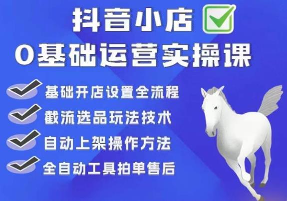 白马电商·0基础抖店运营实操课，基础开店设置全流程，截流选品玩法技术-讯领网创