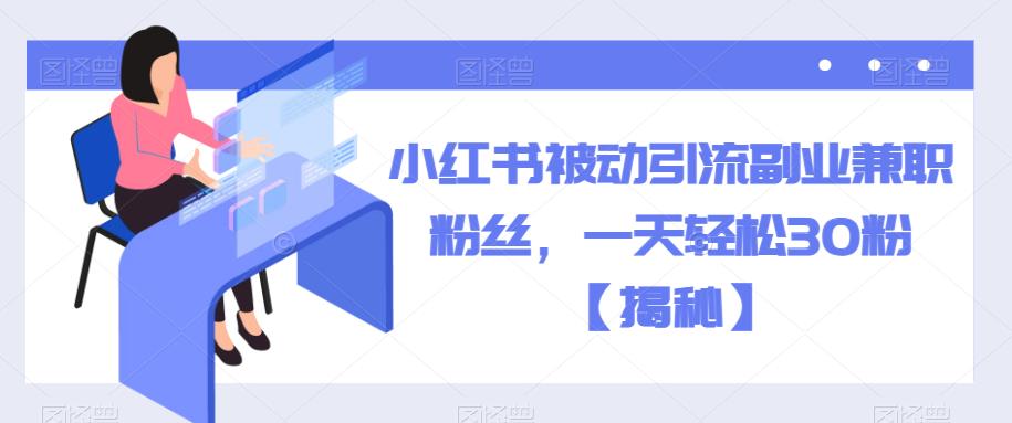 小红书被动引流副业兼职粉丝，一天轻松30粉【揭秘】-讯领网创