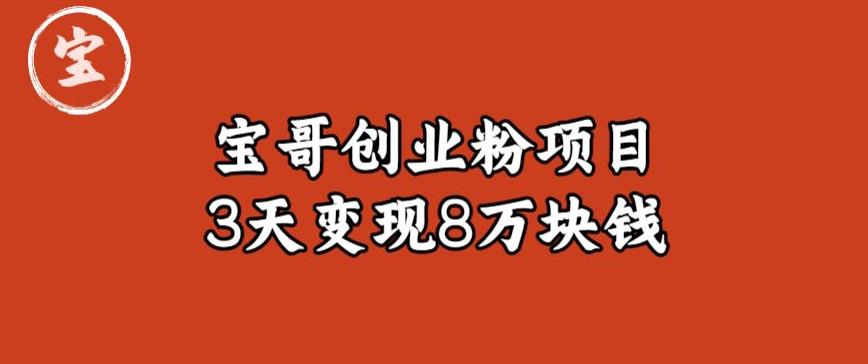 宝哥IP图文创业粉引流项目实战分享：单个账号3天涨粉1万，变现8万块钱（图文教程）【揭秘】-讯领网创